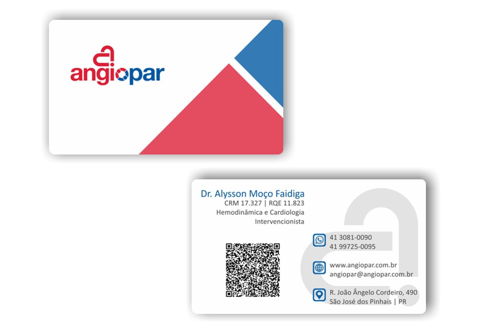 Cartão de visita com qr code Angiopar