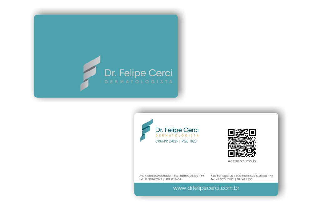 Cartão de visita com qr code Dr. Felipe Cerci