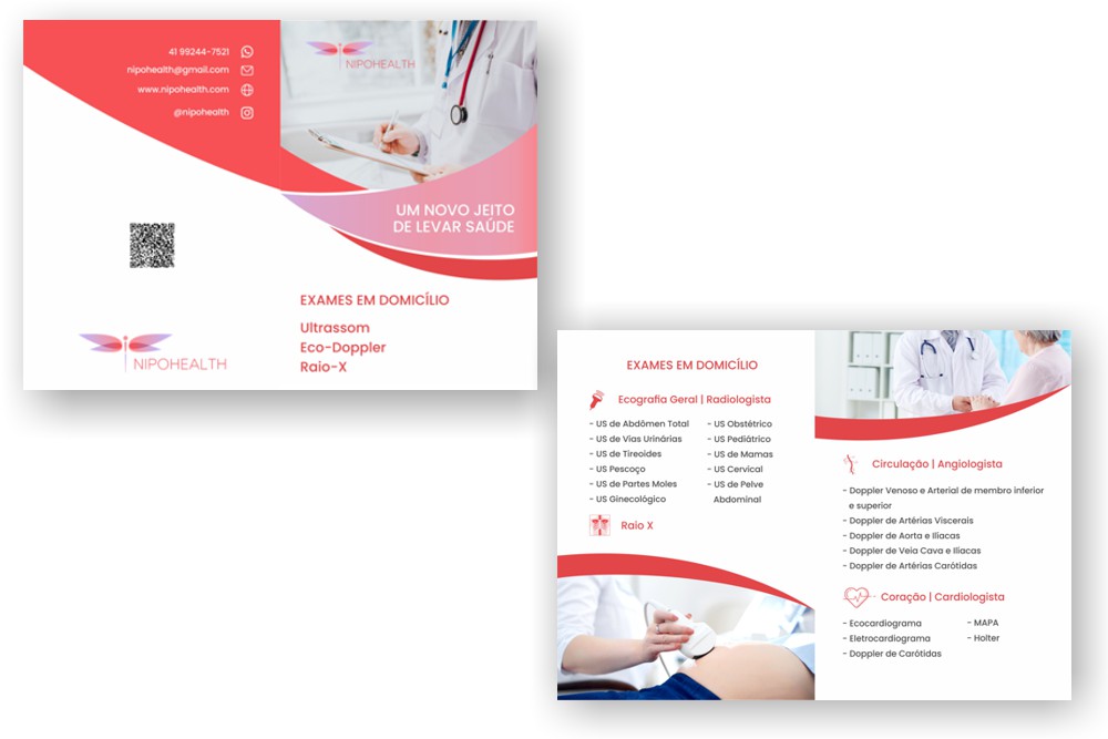 Folder de Divulgação Nipohealth Exames em Casa