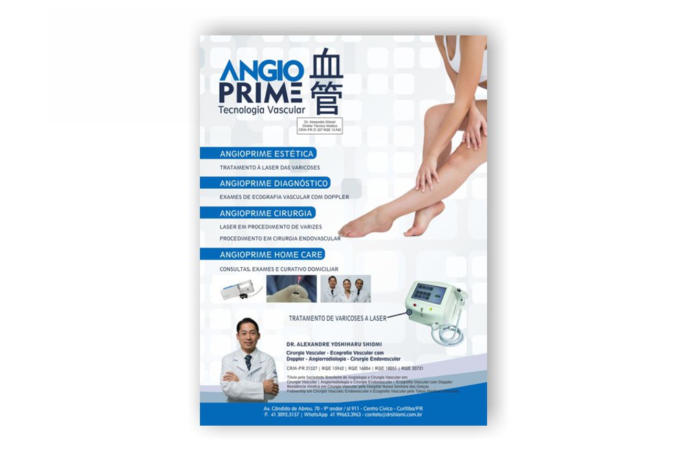 Material de divulgação Clínica Angioprime para Viver Bem Saúde