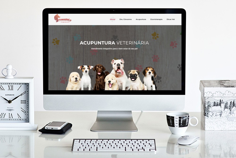 desenvolvimento do site da Farmanimal Acupuntura Veterinária