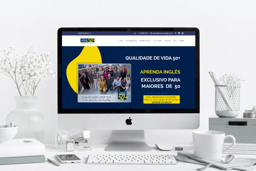 desenvolvimento do site forever young 50+
