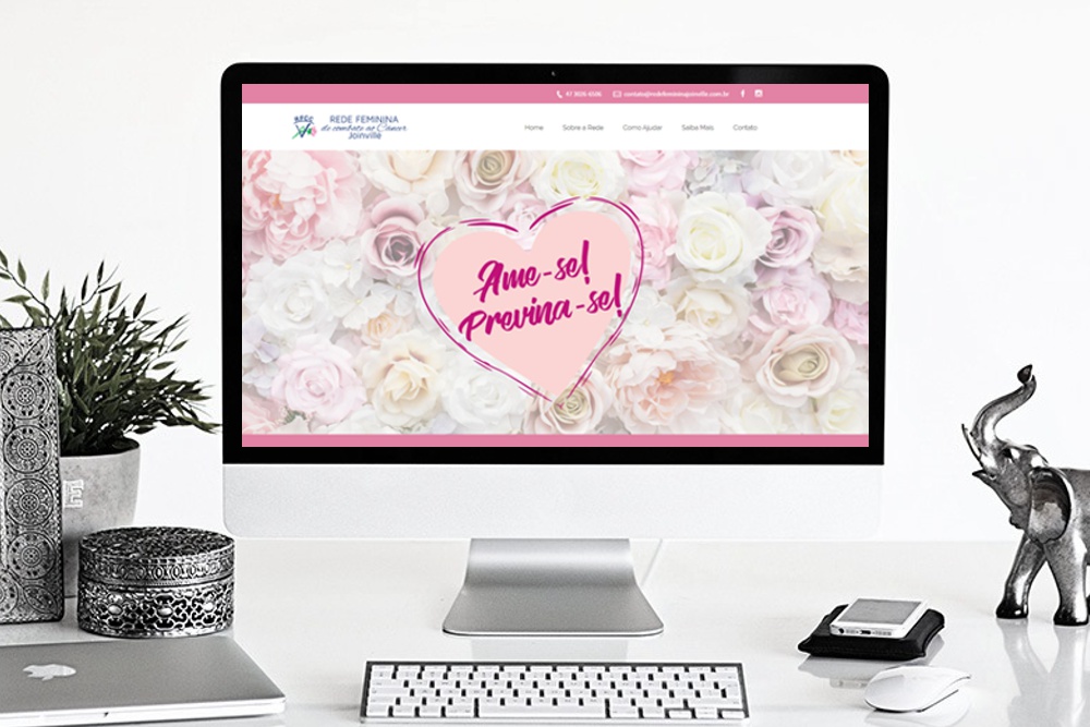desenvolvimento do site da rede feminina de combate ao câncer de joinville