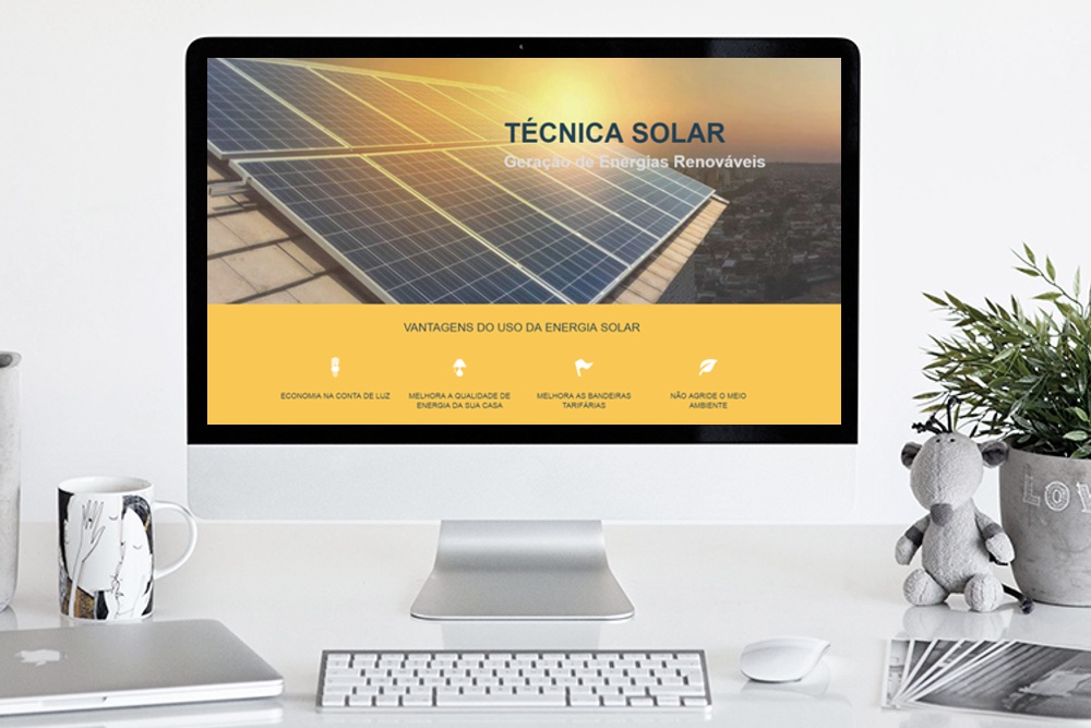 desenvolvimento do site Técnica Solar energia solar em Curitiba
