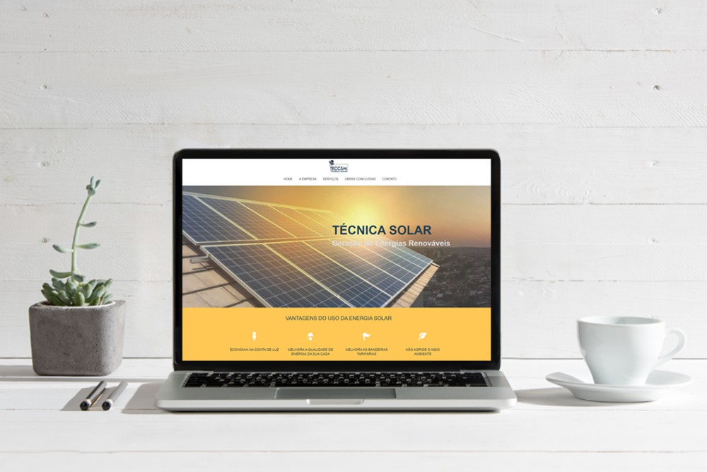 desenvolvimento do site técnica solar