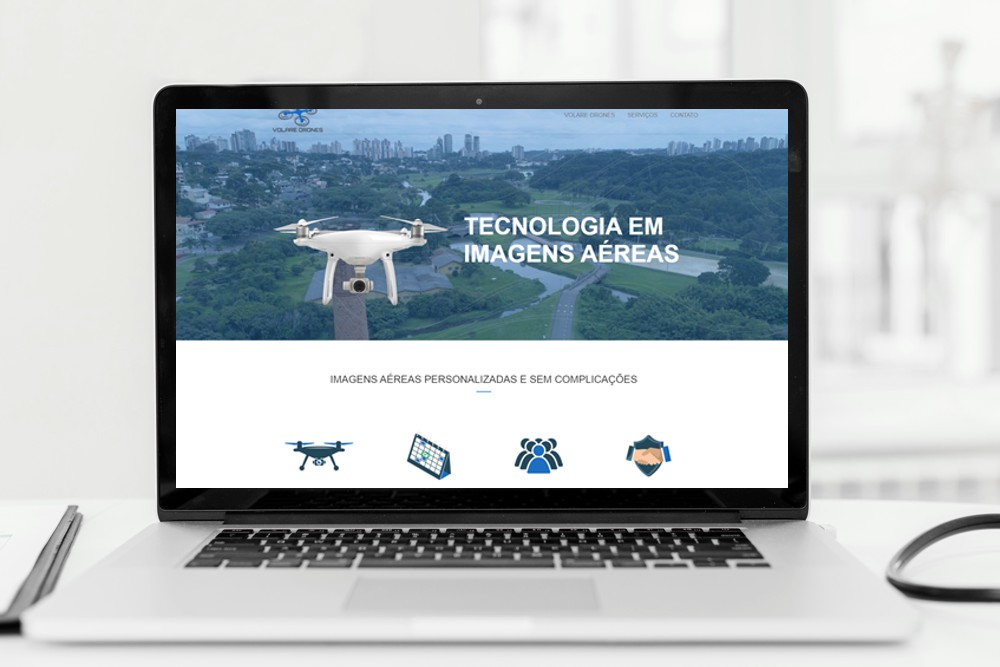 Desenvolvimento do site Volare Drones filmagem com drones em Curitiba